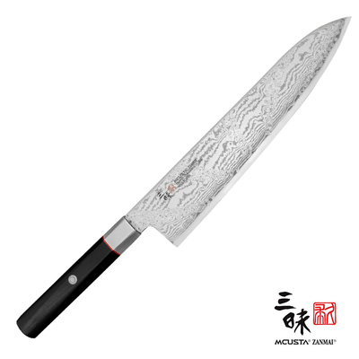 Splash Damascus - Japoński, 33-warstwowy nóż kucharza Gyutoh, 24 cm, Mcusta Zanmai