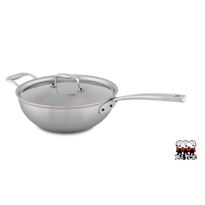 Copper Core - Stalowo-miedziany ręcznie tworzony wok z pokrywką, 4,5 litra, Ø 28 cm, Falk