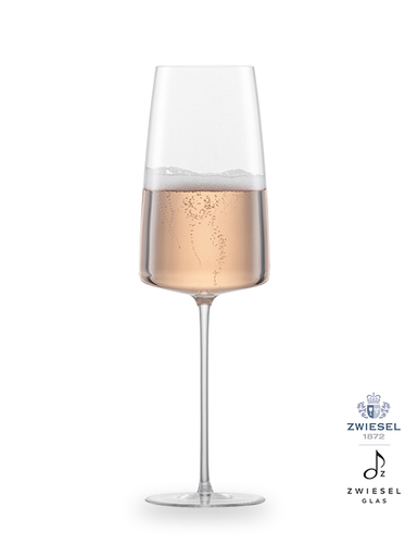 Simplify - 2 kieliszki do musującego wina o owocowym aromacie 40,7 cl, ręcznie tworzone, dmuchane szkło, Zwiesel GLAS