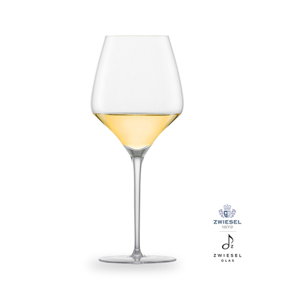 Alloro - 2 kieliszki do białego wina Chardonnay 52,5 cl, ręcznie tworzone, dmuchane szkło, Zwiesel GLAS