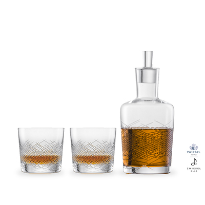 Bar Premium No.2 - Karafka do whisky + 2 szklanki, ręcznie tworzony, dmuchany kryształ, Zwiesel GLAS