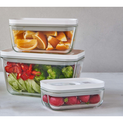 Fresh & Save - 3 szklane pojemniki do próżniowego pakowania, 0,35 l, 0,75 l i 1,6 l, Zwilling
