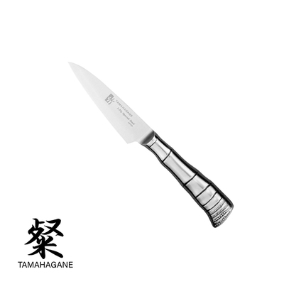 Tamahagane Bamboo - 3-warstwowy japoński nóż do obierania warzyw i owoców, 9 cm, Kataoka