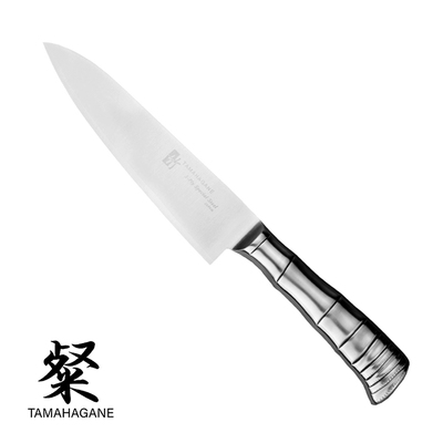Tamahagane Bamboo - 3-warstwowy, krótki japoński nóż kucharza Gyutoh, 18 cm, Kataoka