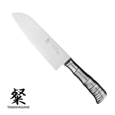 Tamahagane Bamboo - 3-warstwowy japoński nóż Santoku, 17,5 cm, Kataoka