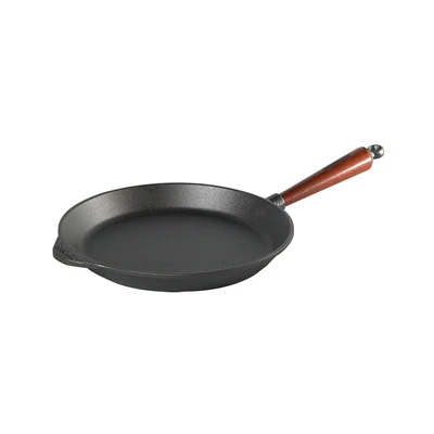 Traditional - Płytka patelnia z naturalnego żeliwa, uchwyt z buku, Ø 26 cm, Skeppshult