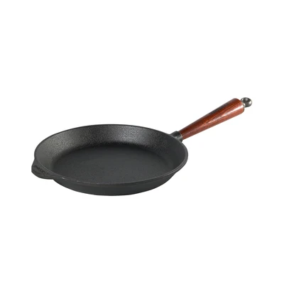 Traditional - Płytka patelnia z naturalnego żeliwa, uchwyt z buku, Ø 28 cm, Skeppshult