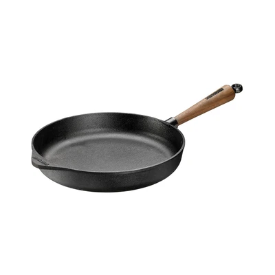 Walnut - Patelnia z naturalnego żeliwa, uchwyt z orzecha włoskiego, Ø 28 cm, Skeppshult