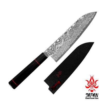 Namishibuki - Japoński mistrzowski 101-warstwowy nóż Santoku 18 cm + saya, Kanetsune