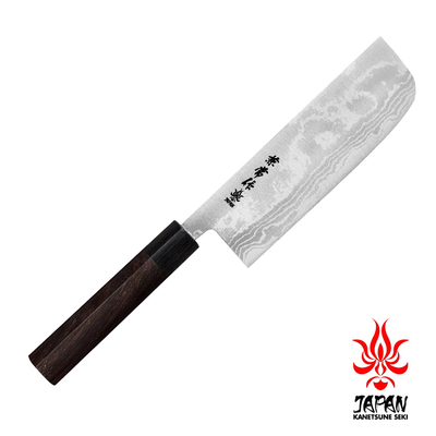 Zen-Bokashi - 11-warstwowy japoński nóż Nakiri 16,5 cm, stal Aogami 2 i żelazo, Kanetsune
