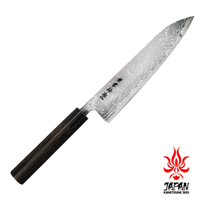 Zen-Bokashi - 11-warstwowy japoński nóż Gyutoh 21 cm, stal Aogami 2 i żelazo, Kanetsune