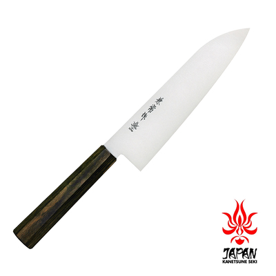 Ichizu - Japoński nóż Santoku 18 cm, monoblok VG-10, Kanetsune