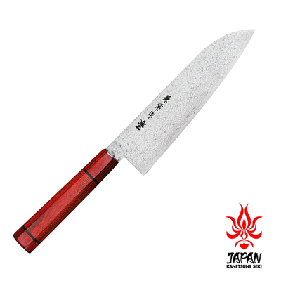 Minamo-Kaze - Japoński mistrzowski 63-warstwowy nóż Santoku 18 cm, Kanetsune