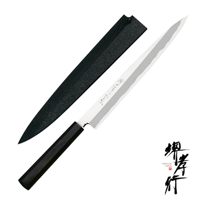 Byakko - Japoński nóż do sushi i sashimi Yanagiba 24 cm, stal Shirogami #1, Sakai Takayuki 