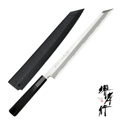 Byakko - Japoński nóż do sushi i sashimi Kiritsuke Yanagiba 27 cm, stal Shirogami #1, Sakai Takayuki