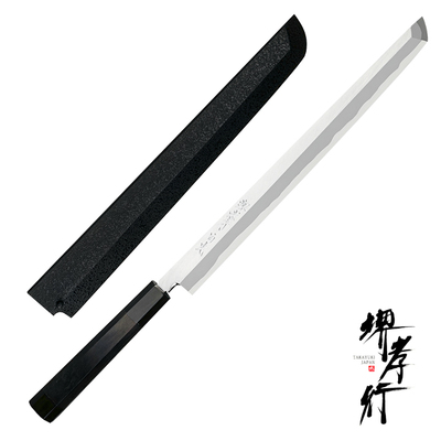 Byakko - Japoński nóż do sushi i owoców morza Sakimaru 30 cm, stal Shirogami #1, Sakai Takayuki