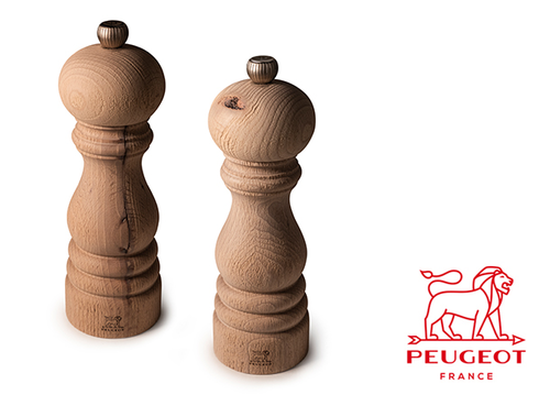 Paris Nature - Francuskie młynki do pieprzu i soli, upcyklingowany buk, 18 cm, Peugeot
