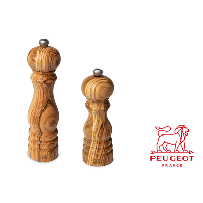 Paris Olivier - Francuskie młynki do przypraw, drewno oliwne 18 i 22 cm, Peugeot