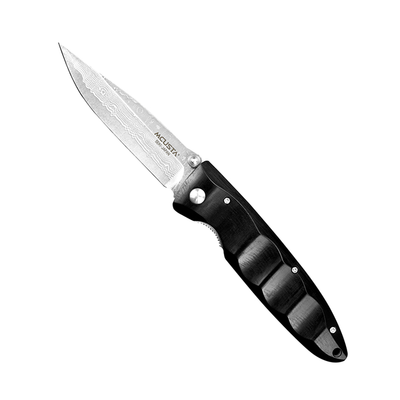 Classic Wave Black Pakka Damascus, japoński składany nóż 8,5 cm, stal VG-10, Mcusta