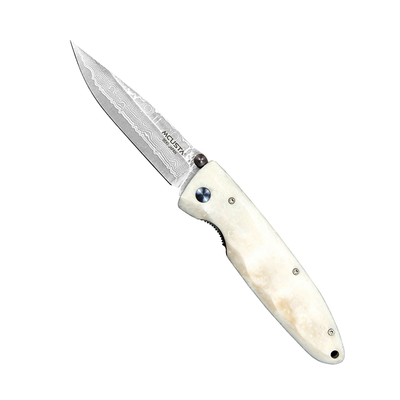 Classic Wave Corian Damascus, japoński składany nóż 8,5 cm, stal VG-10, Mcusta