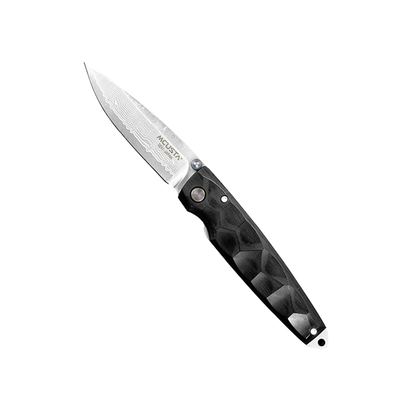 Shinra Emotion 2 Black Pakka Damascus, japoński składany nóż 6,5 cm, stal VG-10, Mcusta