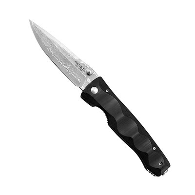 Elite Black Micarta Damascus, japoński składany nóż 8,5 cm, stal VG-10, Mcusta
