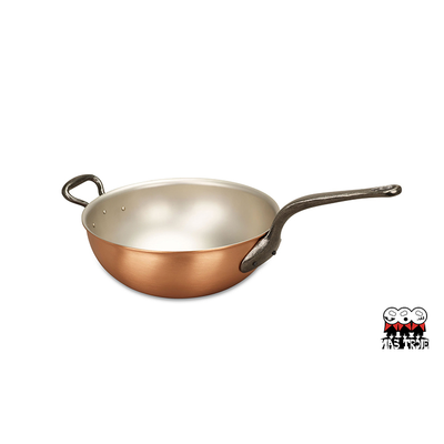 Fusion - Miedziany wok na indukcję / patelnia do risotto, żeliwne uchwyty, Ø 24 cm, Falk