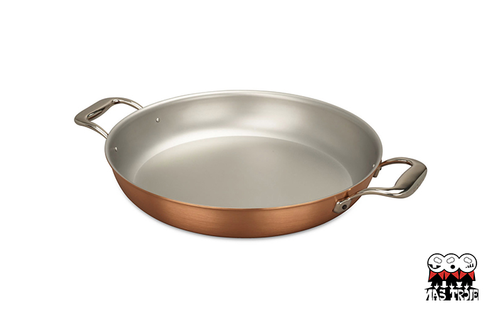 AvantGarde - Miedziana patelnia do smażenia i serwowania na indukcję, stalowe uchwyty, Ø 32 cm, Falk