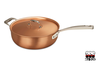 AvantGarde - Miedziana patelnia sauté na indukcję z pokrywką, stalowe uchwyty, Ø 28 cm, Falk