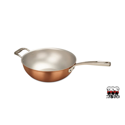 AvantGarde - Miedziany wok na indukcję / patelnia do risotto, stalowe uchwyty, Ø 24 cm, Falk