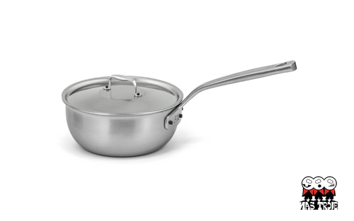 Flandria - 5-warstwowa stalowa patelnia sauté z pokrywką, miedziany rdzeń, Ø 16 cm, Falk
