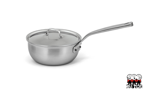 Flandria - 5-warstwowa stalowa patelnia sauté z pokrywką, miedziany rdzeń, Ø 18 cm, Falk