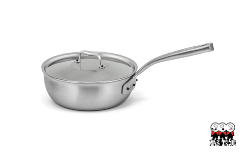 Flandria - 5-warstwowa stalowa patelnia sauté z pokrywką, miedziany rdzeń, Ø 20 cm, Falk