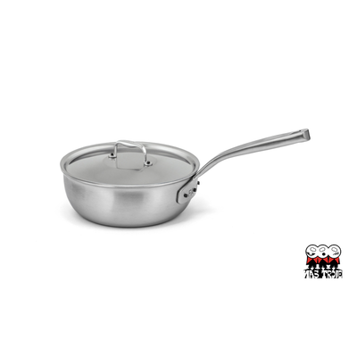 Flandria - 5-warstwowa stalowa patelnia sauté z pokrywką, miedziany rdzeń, Ø 20 cm, Falk