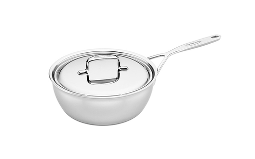5-Plus - Stalowa patelnia sauté z pokrywką Ø 24 cm, technologia 5-Ply, Demeyere