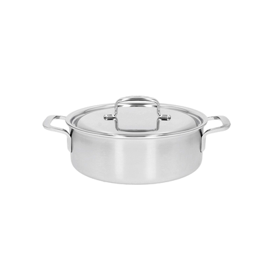 5-Plus - Stalowa głęboka patelnia do duszenia i serwowania Ø 24 cm, technologia 5-Ply, Demeyere