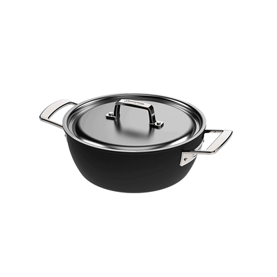 Black 5 - Stalowo-ceramiczna głęboka patelnia do duszenia i serwowania Ø 24 cm, technologia 5-Ply, Demeyere