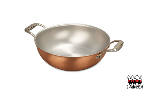 Signature - Miedziany wok, dwa krótkie uchwyty, 4,5 litra, Ø 28 cm, Falk