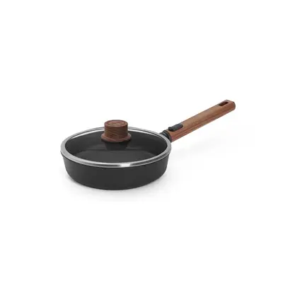 Eco Logic QXR Wood - Patelnia tytanowa z powłoką nieprzywierającą PFAS Free Ø 20 cm, odpinany drewniany uchwyt, WOLL