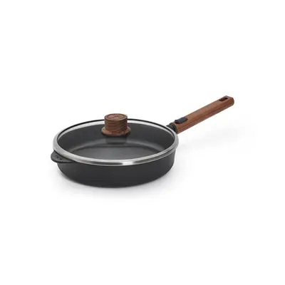 Eco Logic QXR Wood - Patelnia tytanowa z powłoką nieprzywierającą PFAS Free Ø 24 cm, odpinany drewniany uchwyt, WOLL