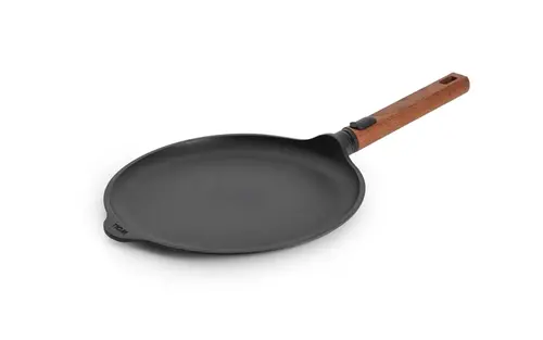 Eco Logic QXR Wood - Tytanowa patelnia do naleśników z powłoką nieprzywierającą PFAS Free, Ø 26 cm, odpinany drewniany uchwyt, WOLL