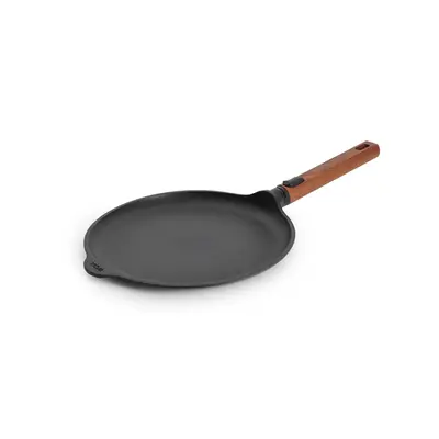 Eco Logic QXR Wood - Tytanowa patelnia do naleśników z powłoką nieprzywierającą PFAS Free, Ø 26 cm, odpinany drewniany uchwyt, WOLL