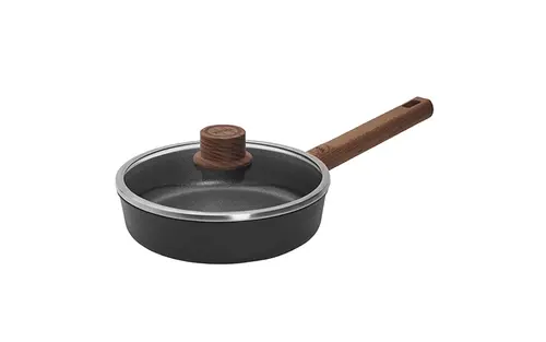 Eco Logic QXR Wood - Patelnia tytanowa z powłoką nieprzywierającą PFAS Free Ø 20 cm, drewniany uchwyt, WOLL