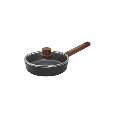 Eco Logic QXR Wood - Patelnia tytanowa z powłoką nieprzywierającą PFAS Free Ø 20 cm, drewniany uchwyt, WOLL