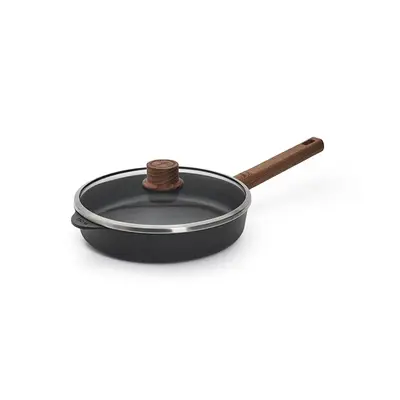 Eco Logic QXR Wood - Patelnia tytanowa z powłoką nieprzywierającą PFAS Free Ø 24 cm, drewniany uchwyt, WOLL