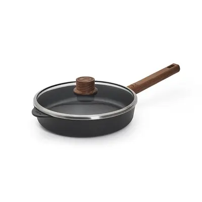 Eco Logic QXR Wood - Patelnia tytanowa z powłoką nieprzywierającą PFAS Free Ø 28 cm, drewniany uchwyt, WOLL