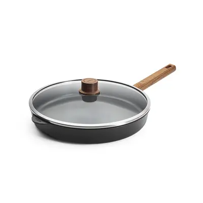 Eco Logic QXR Wood - Patelnia tytanowa z powłoką nieprzywierającą PFAS Free Ø 32 cm, drewniany uchwyt, WOLL