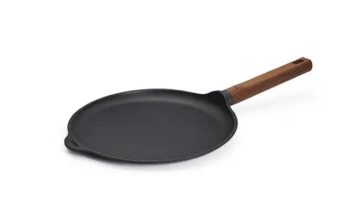 Eco Logic QXR Wood - Tytanowa patelnia do naleśników z powłoką nieprzywierającą PFAS Free Ø 26 cm, drewniany uchwyt, WOLL