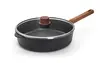 Eco Logic QXR Wood - Głęboka patelnia tytanowa z powłoką nieprzywierającą PFAS Free Ø 32 cm, drewniany uchwyt, WOLL