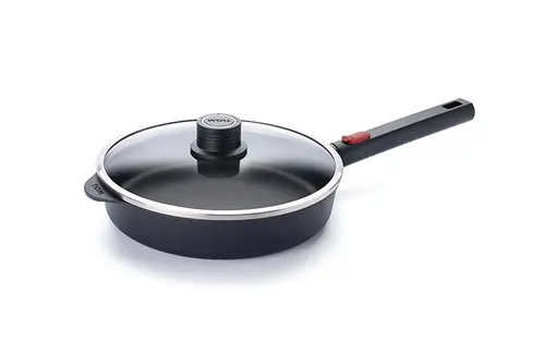 Eco Logic QXR - Patelnia tytanowa z powłoką nieprzywierającą PFAS Free Ø 24 cm, odpinany uchwyt z tworzywa, WOLL
